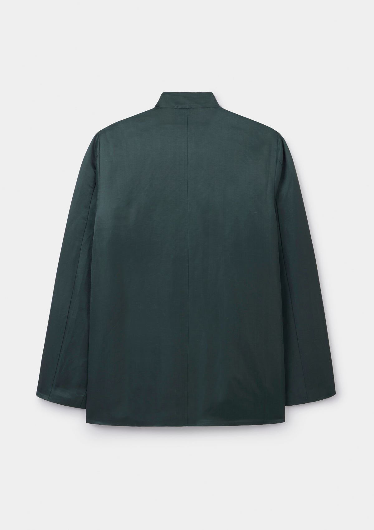 Ivy Green Silk Linen Mandarin Jacket | SIRPLUS