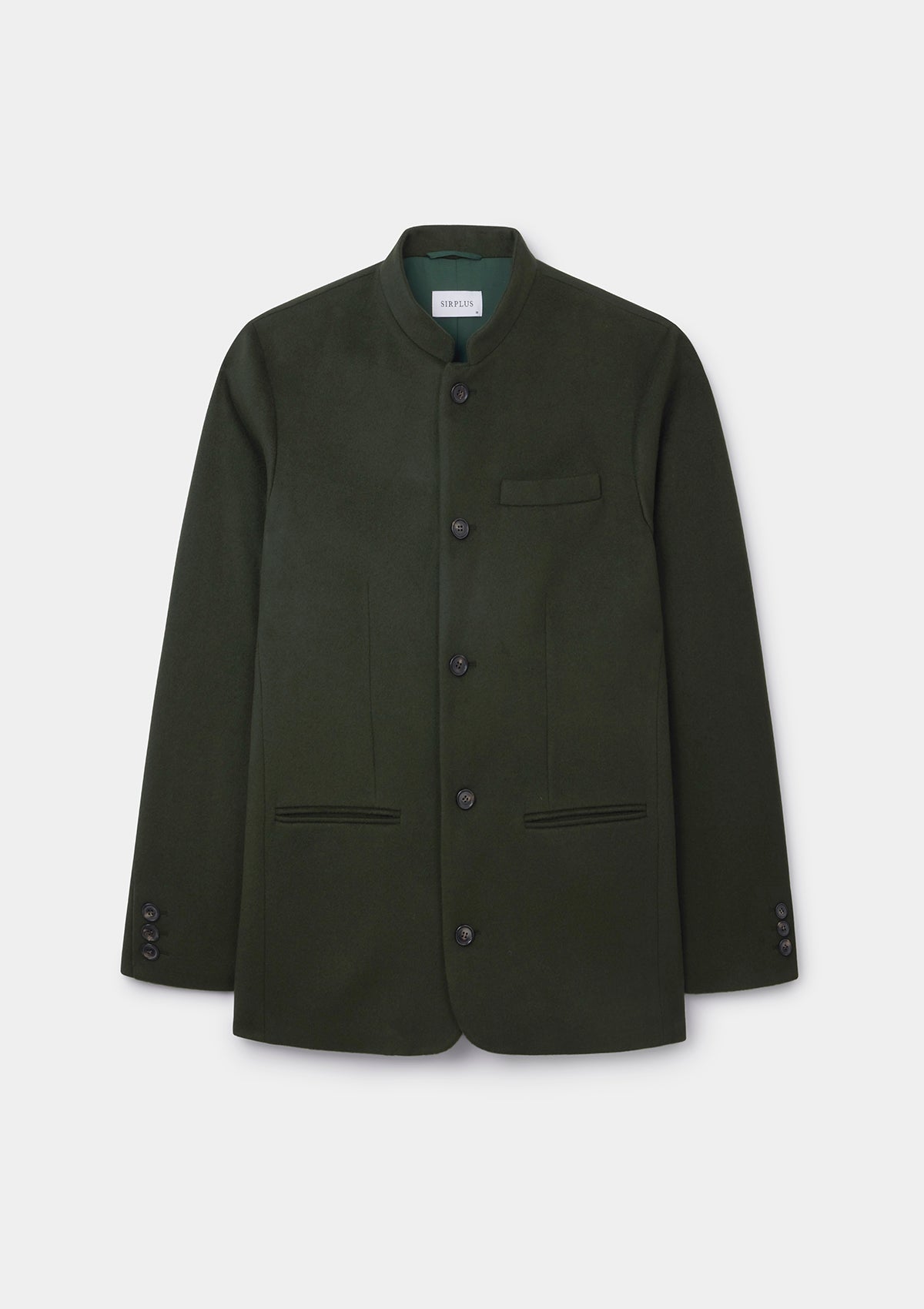 Juniper Green Cashmere Nehru Jacket, Nehru Jacket - SIRPLUS