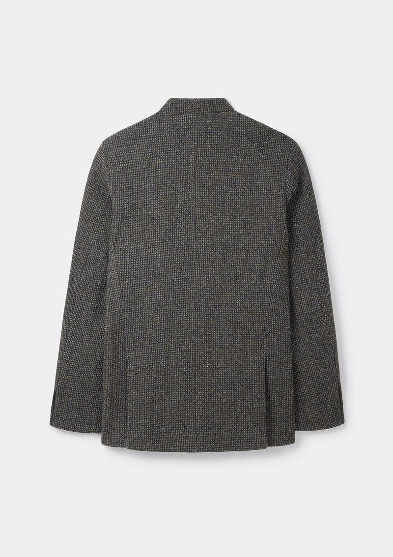 Bark Green Harris Tweed Nehru Jacket