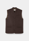 Coffee Cashmere Nehru Waistcoat, Nehru Waistcoat - SIRPLUS