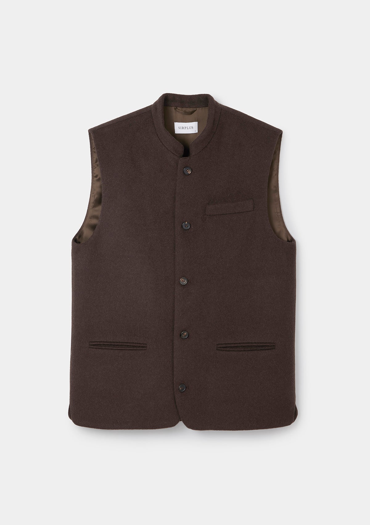 Coffee Cashmere Nehru Waistcoat