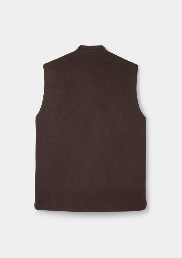 Coffee Cashmere Nehru Waistcoat