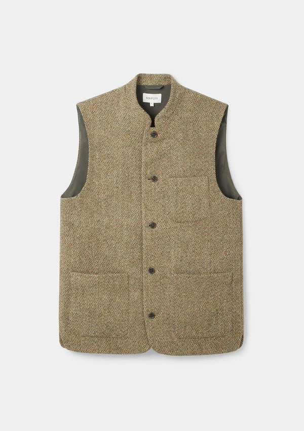 Barley Harris Tweed Nehru Waistcoat