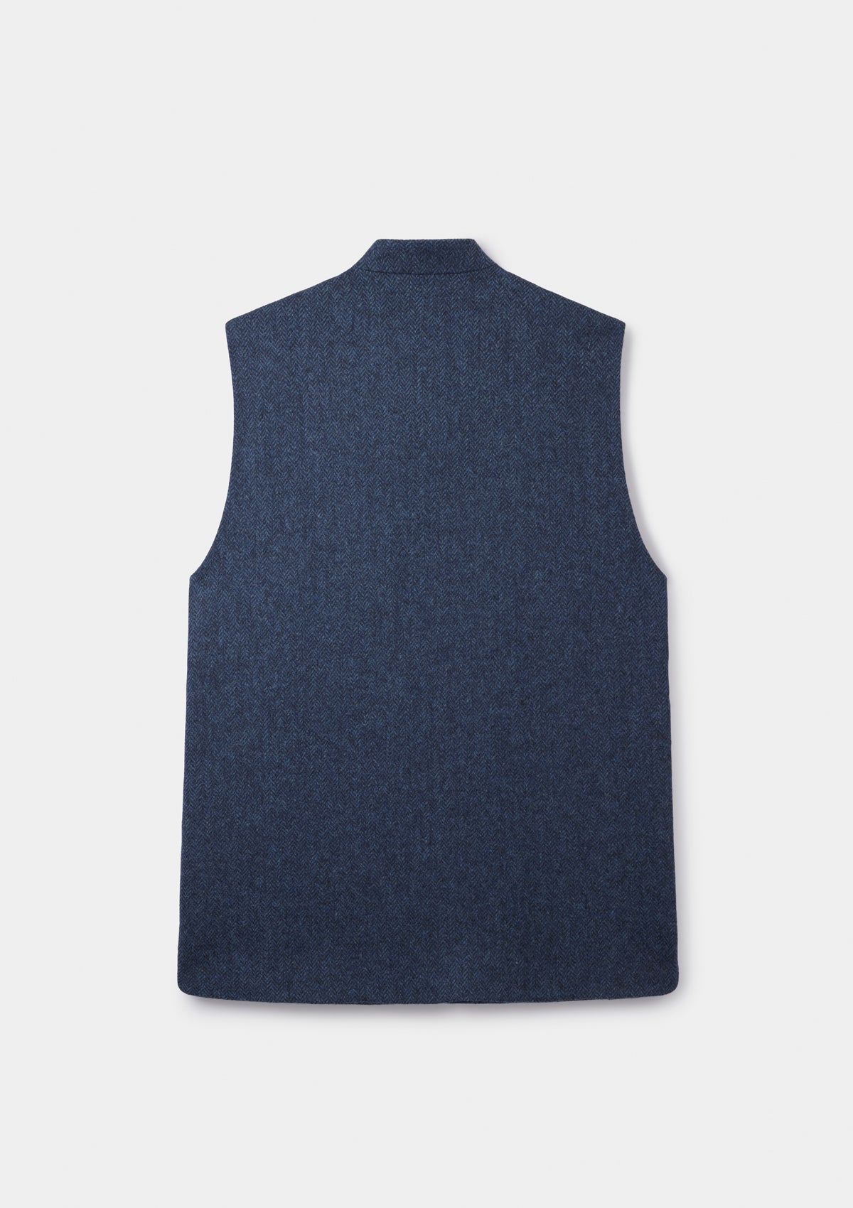 Denim Blue Surplus Herringbone Nehru Waistcoat, Nehru Waistcoat - SIRPLUS