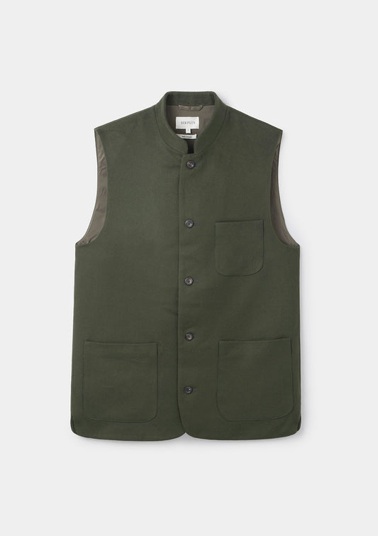 Olive Wool Nehru Waistcoat