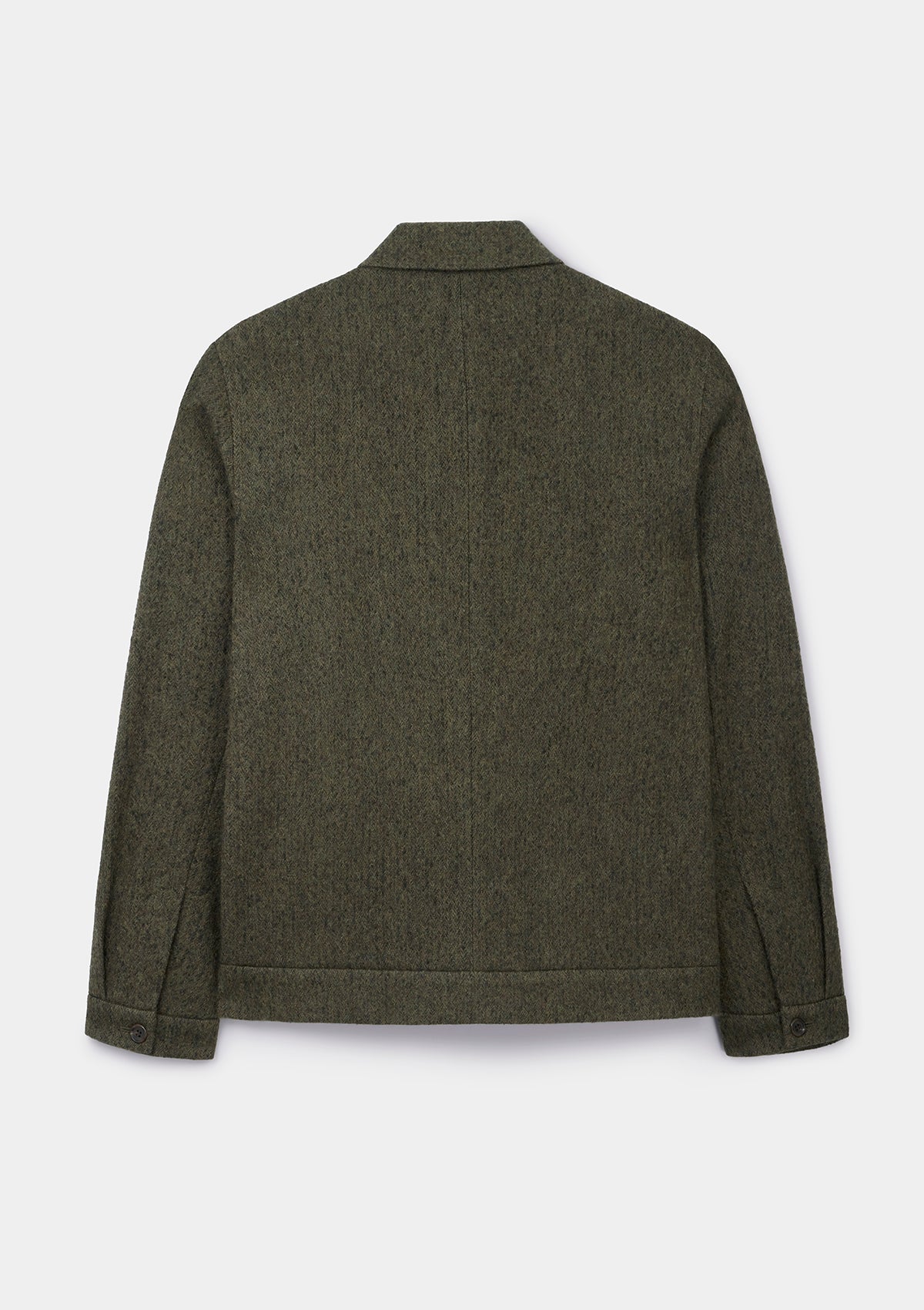 Green Brushed Wool Zip Jacket, Zip Jacket - SIRPLUS