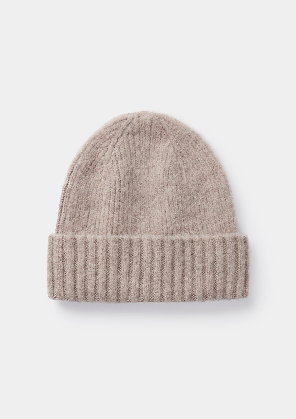 Oat Lambswool Ribbed Beanie by SIRPLUS