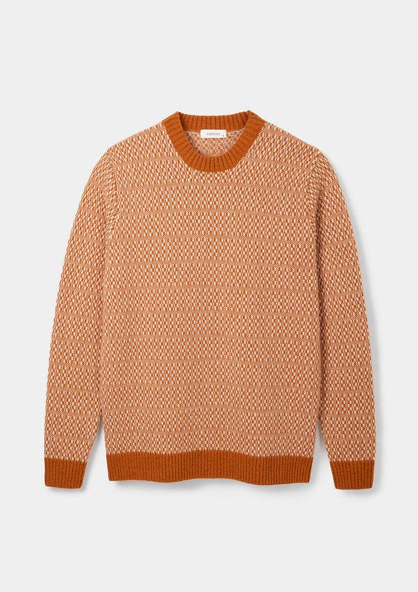 Orange Tile Fair-Isle Jumper by SIRPLUS