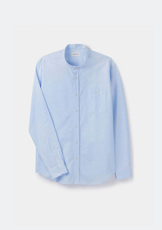 Pale Blue Oxford Grandad Shirt by SIRPLUS