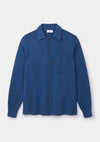 Petrol Blue Merino Knit Polo Shirt