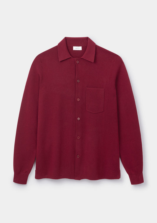 Merlot Merino Knit Polo Shirt
