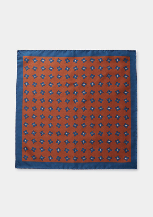 Rust Flower Silk Pocket Square, Pocket Squares - SIRPLUS