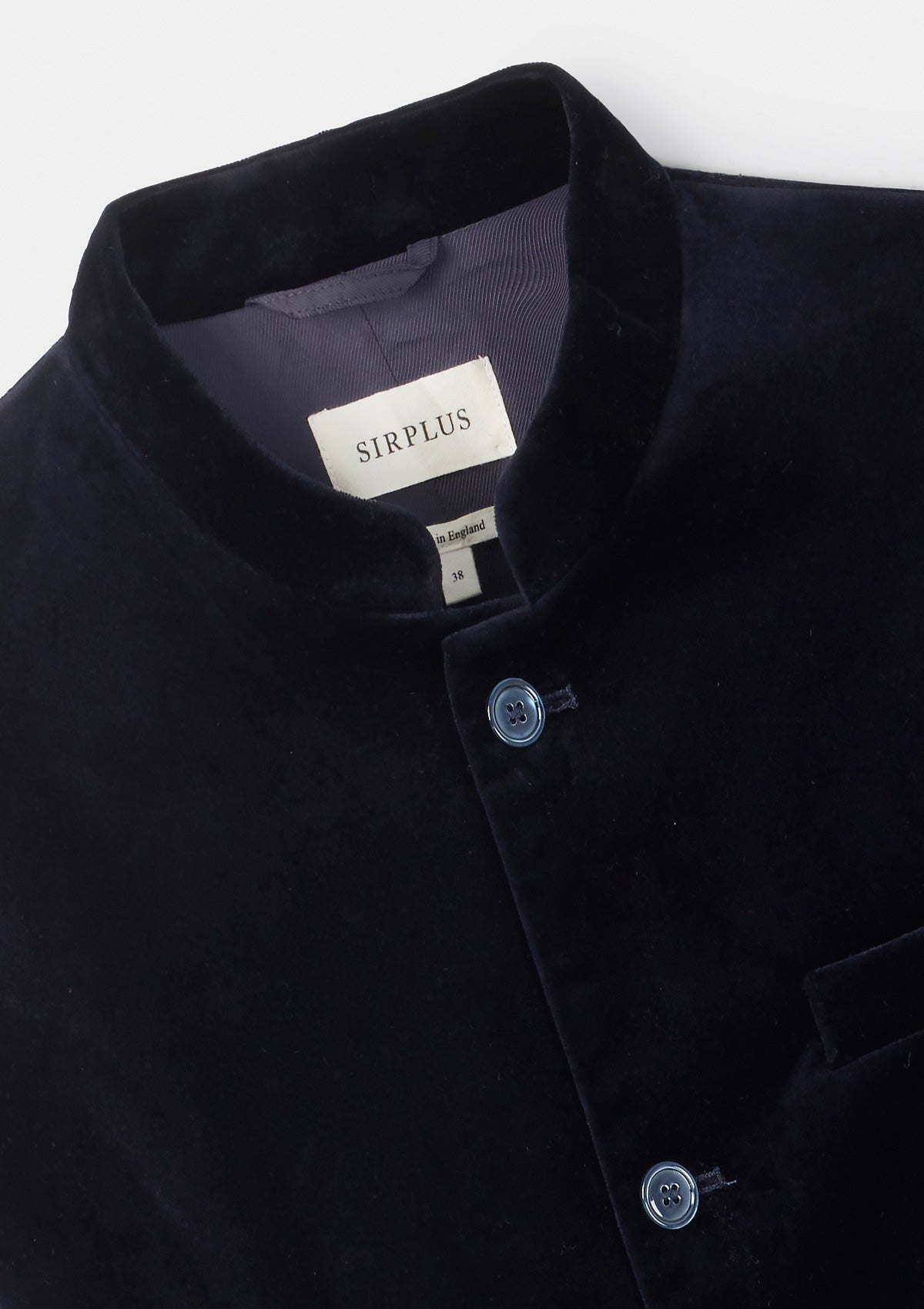 Midnight Navy Organic Velvet Nehru Jacket