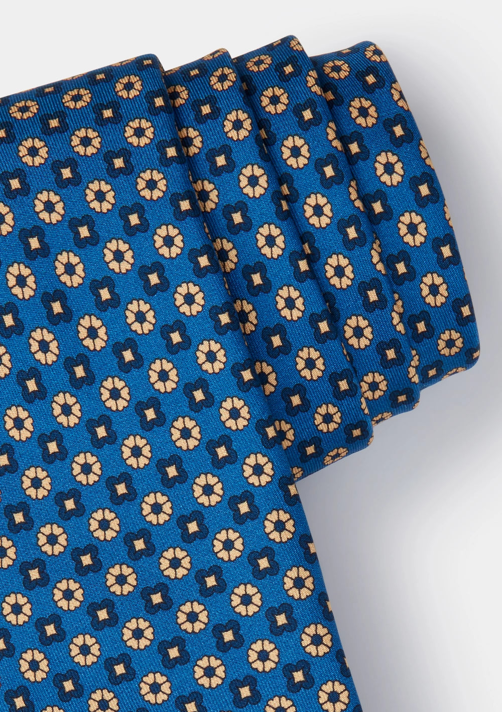 Blue Block Print Silk Tie, Tie - SIRPLUS
