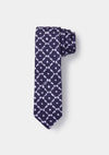 Purple Flora Print Silk Tie, Tie - SIRPLUS