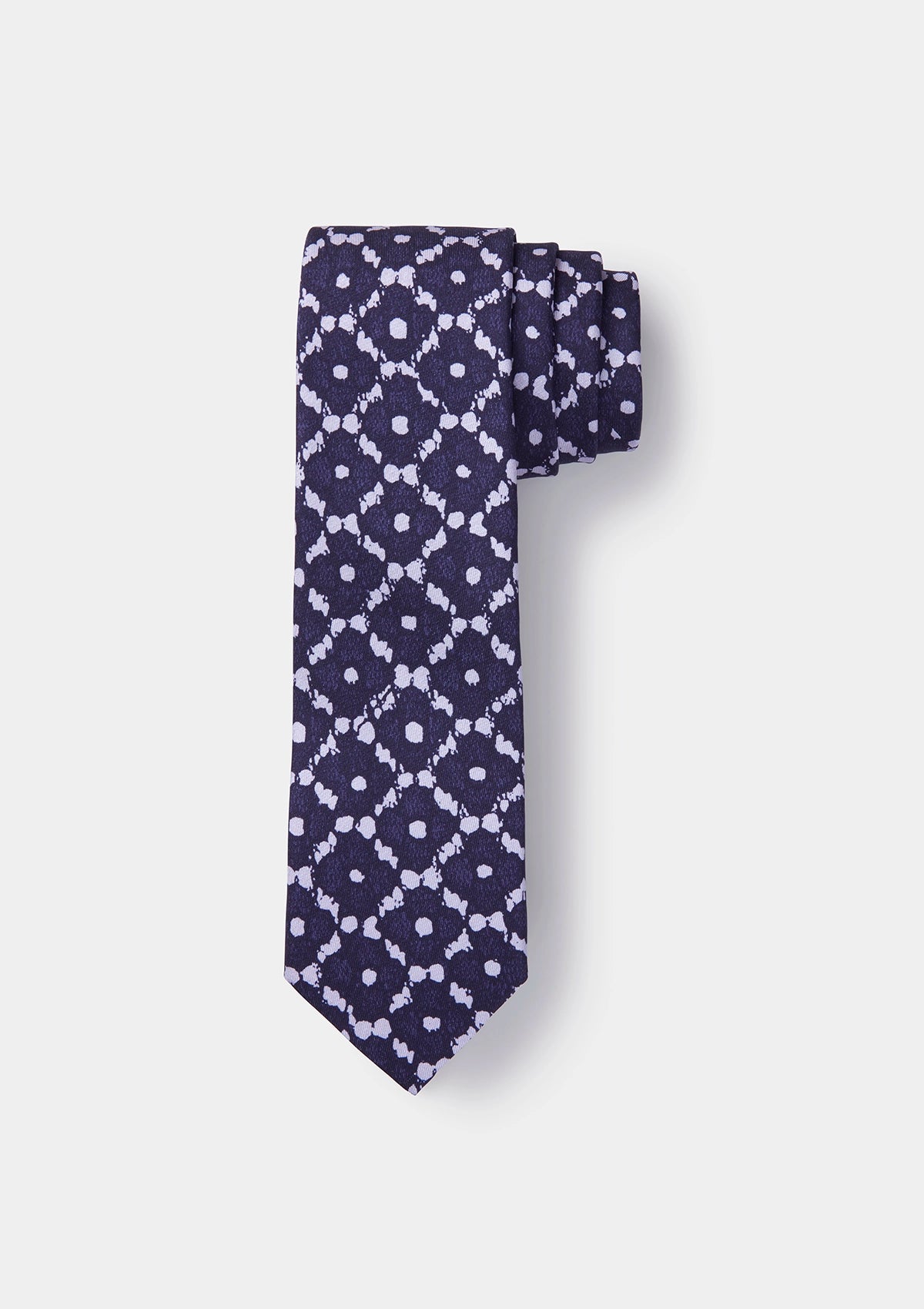 Purple Flora Print Silk Tie, Tie - SIRPLUS