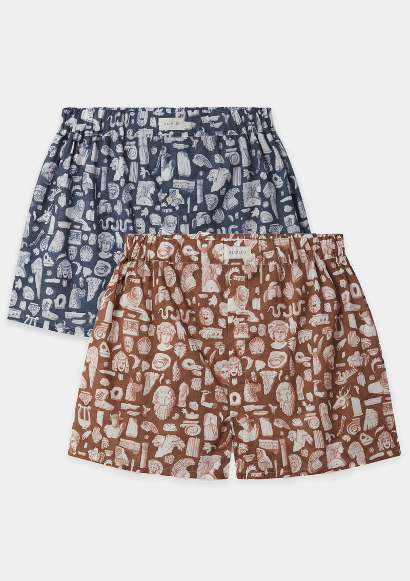 Archaeology Blue Boxer Shorts - Made with Liberty Fabrics, Boxer Shorts - SIRPLUS