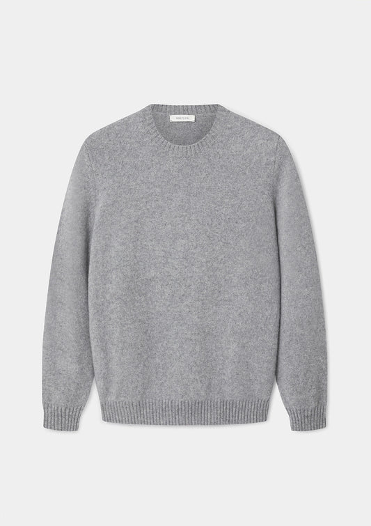 Ash Grey Cashmere Crew Neck Jumper, Knitwear - SIRPLUS