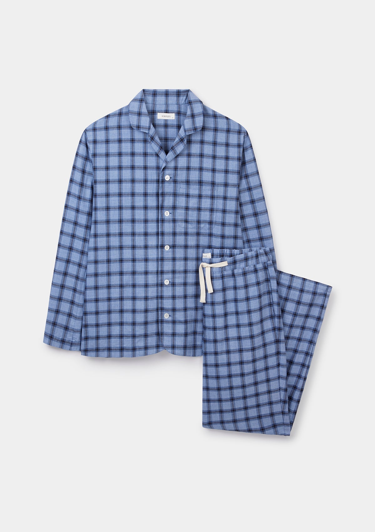 Blue Check Cotton-Wool Pyjamas, Pyjamas - SIRPLUS