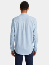 Blue Cotton Cashmere Grandad Shirt, Grandad Shirt - SIRPLUS