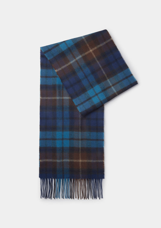 Blue Tartan Lambswool Scarf, Scarf - SIRPLUS