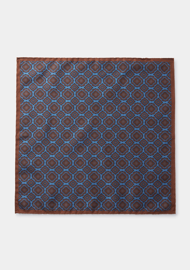 Blue and Red Foulard Silk Pocket Square, Pocket Squares - SIRPLUS