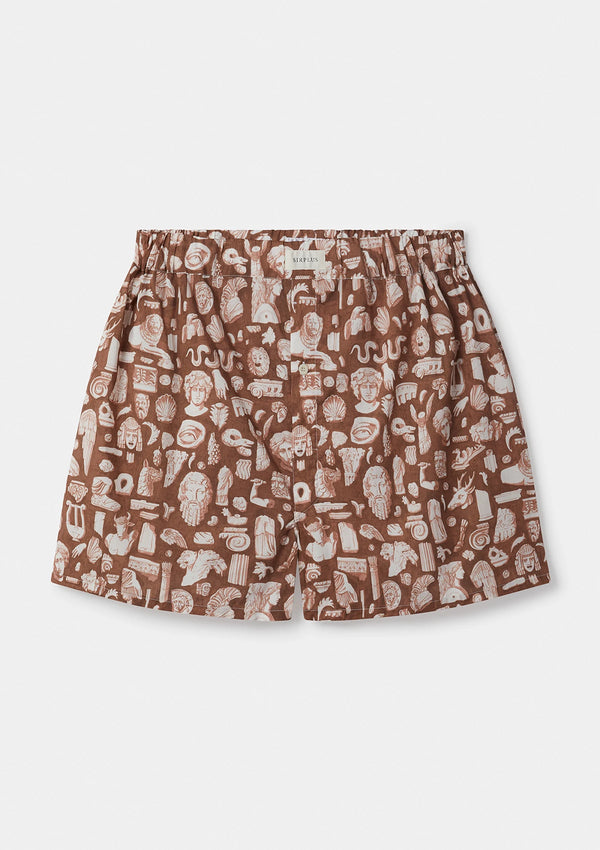 Archaeology Brown Boxer Shorts - Made with Liberty Fabrics, Boxer Shorts - SIRPLUS