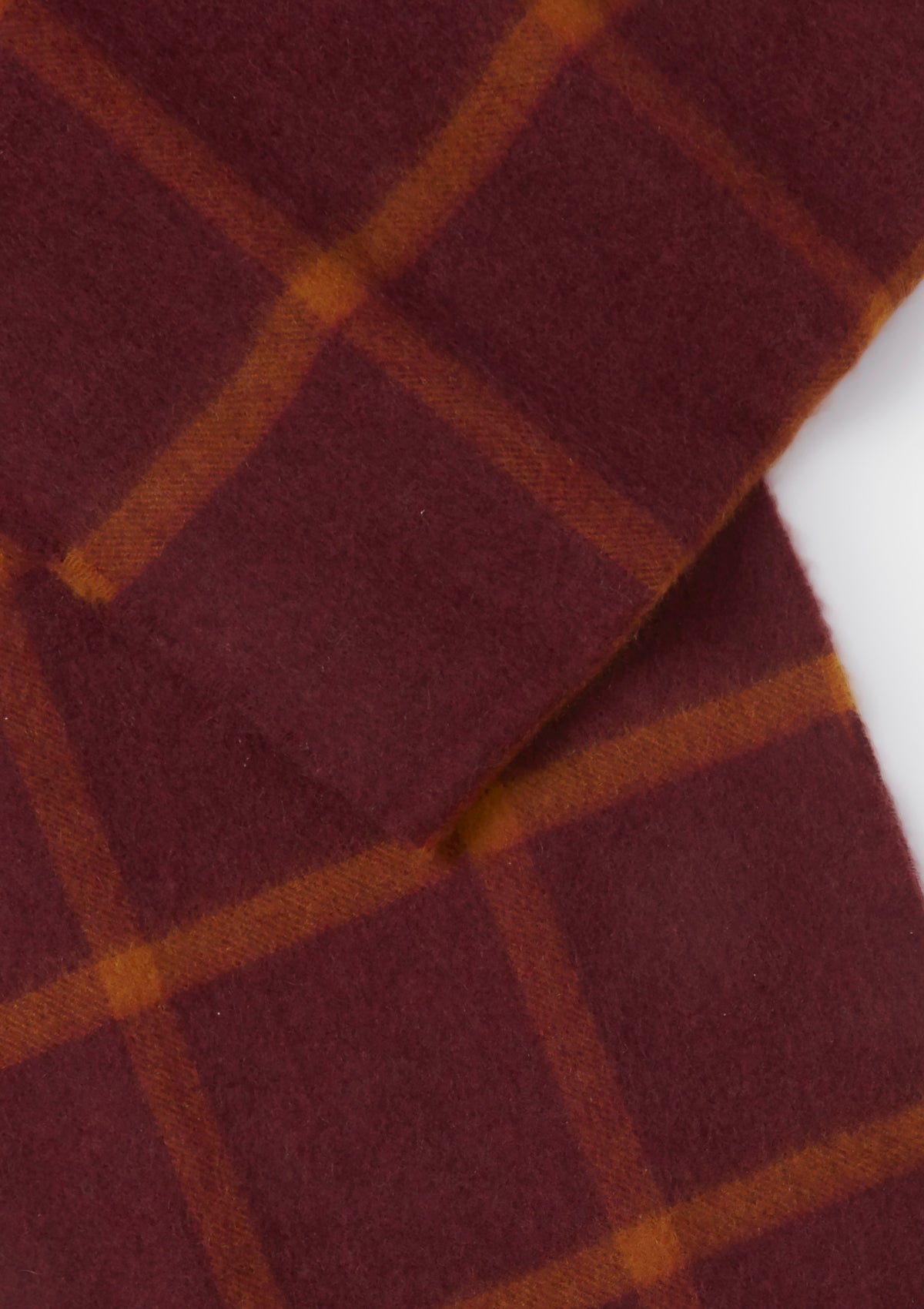 Burgundy Windowpane Check Cashmere Scarf | SIRPLUS
