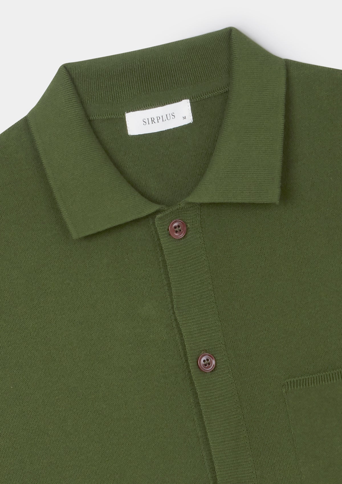 Cactus Green Cotton Knit Polo | SIRPLUS