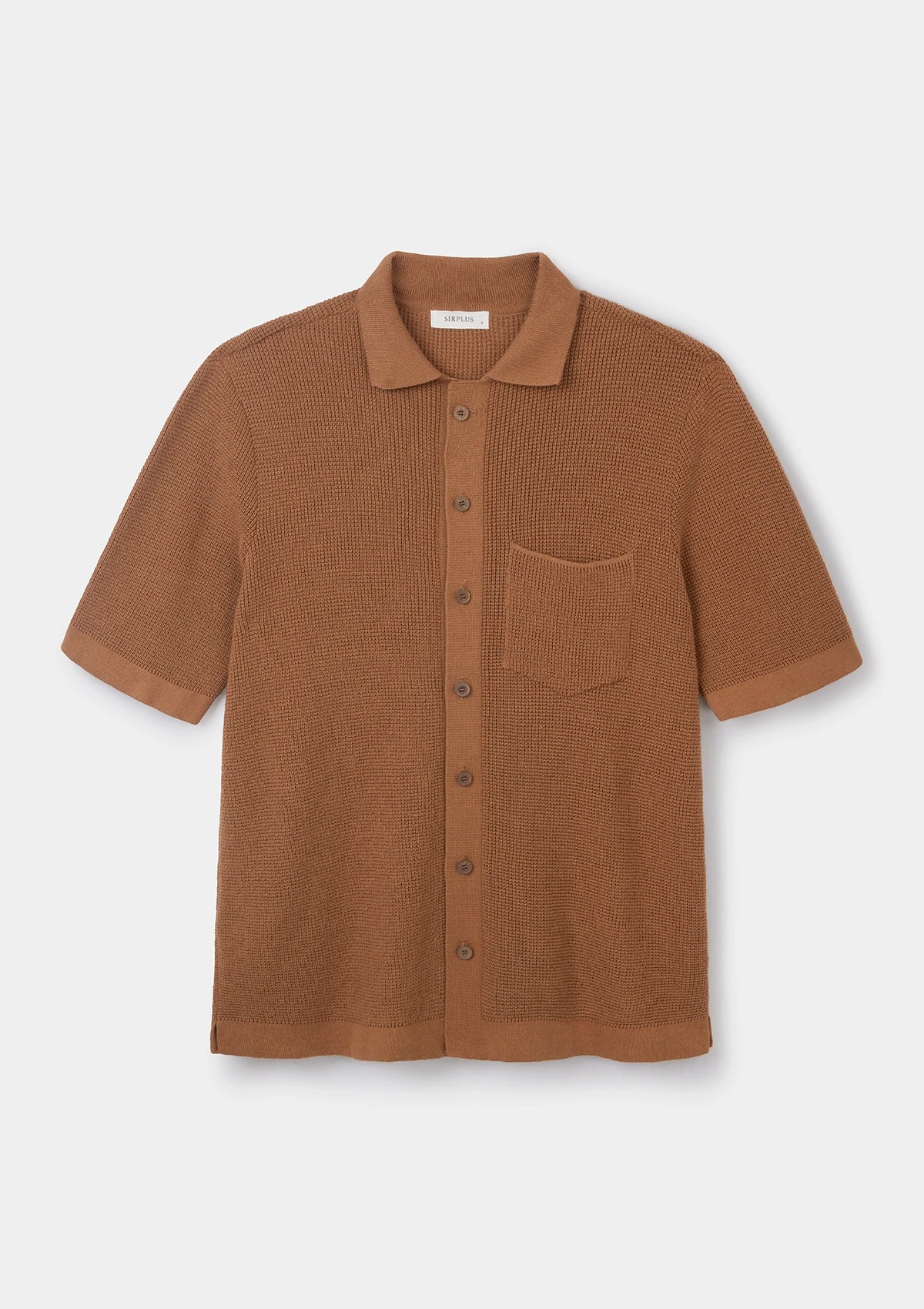 Caramel Waffle Knit Polo, Polo Shirts - SIRPLUS