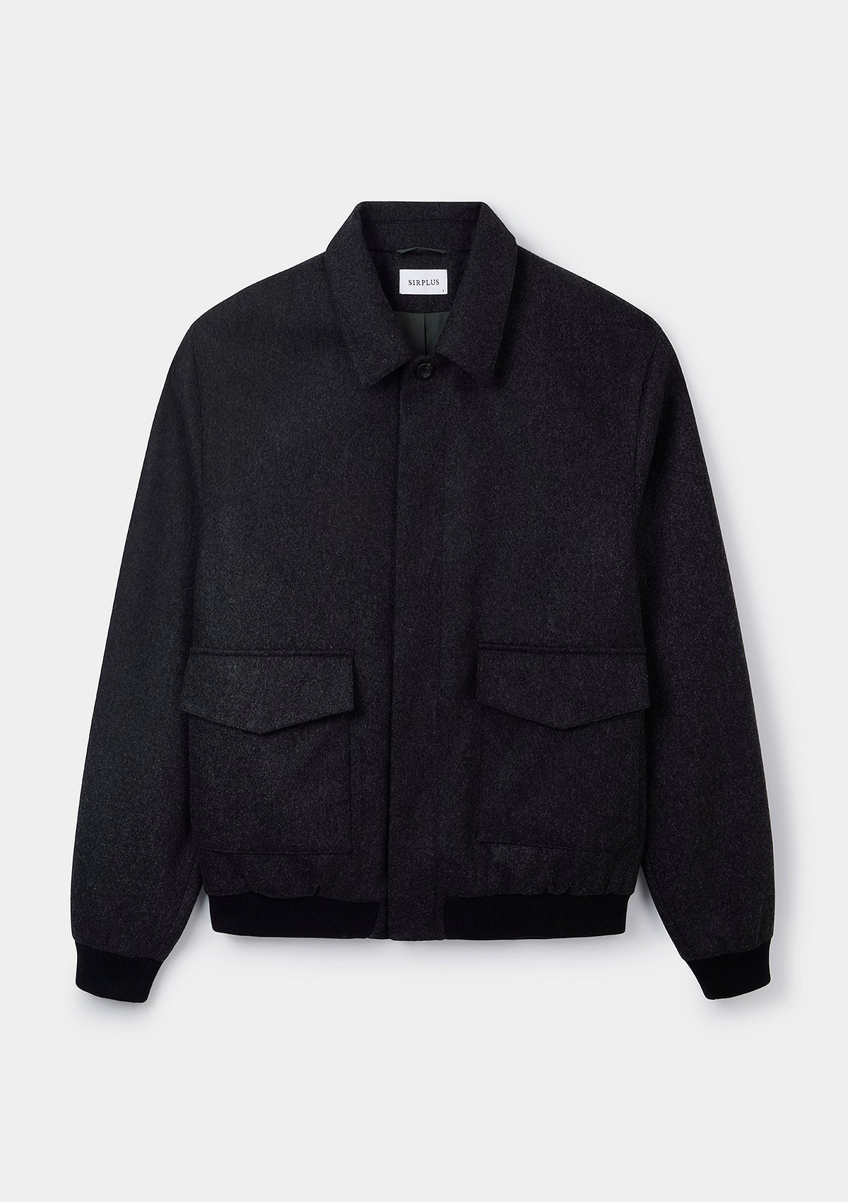 Charcoal Wool Flight Jacket, Bomber Jackets - SIRPLUS