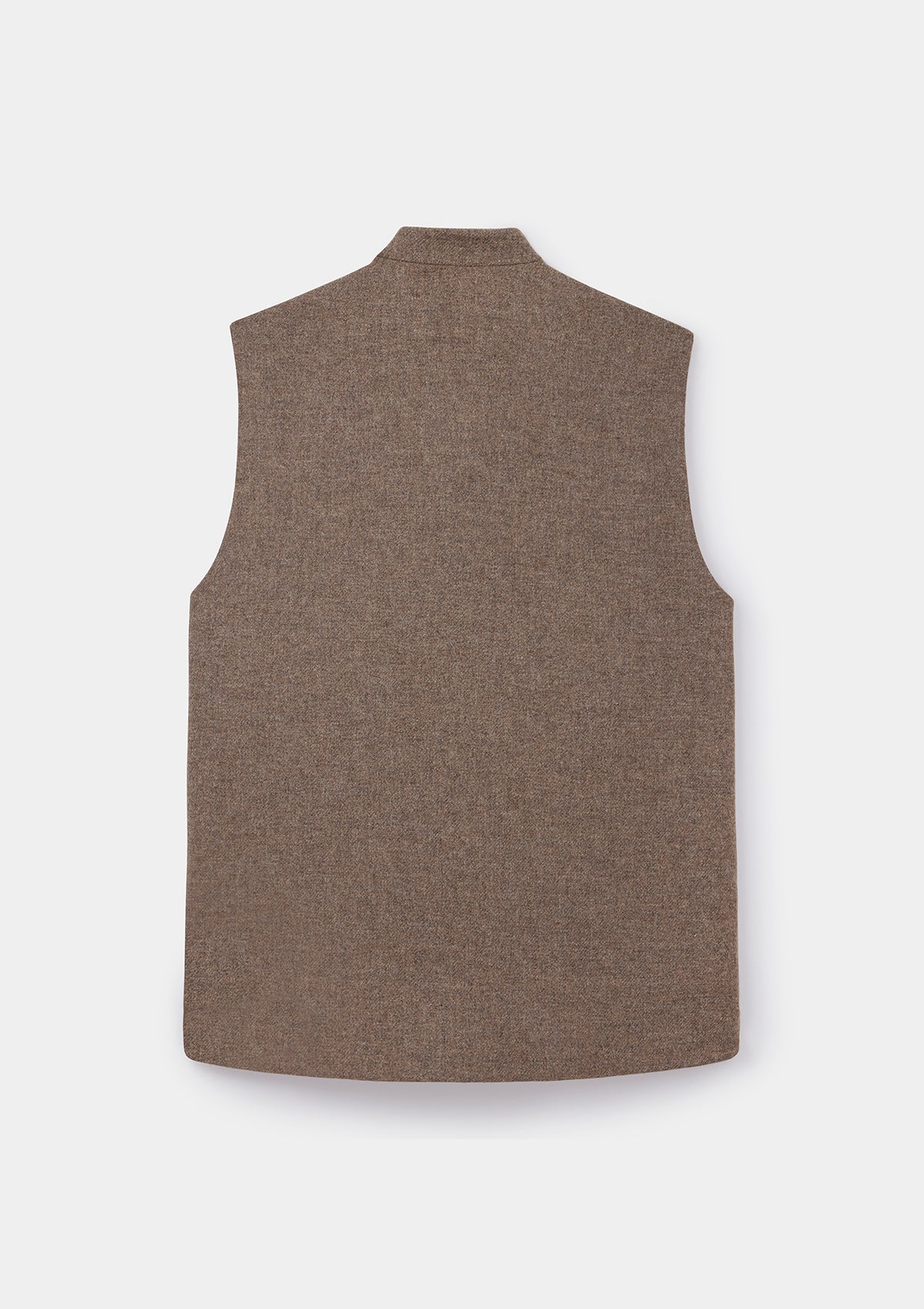 Chestnut Brown Herringbone Nehru Waistcoat
