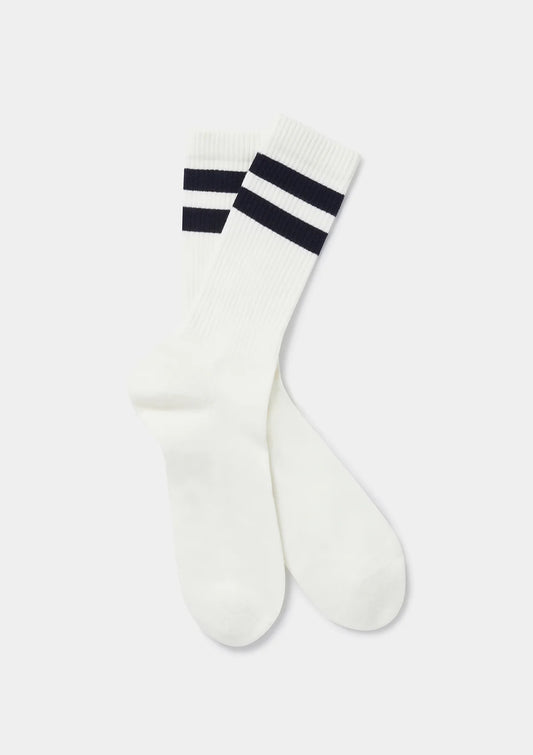 Cream Organic Cotton Ribbed Socks, Socks - SIRPLUS