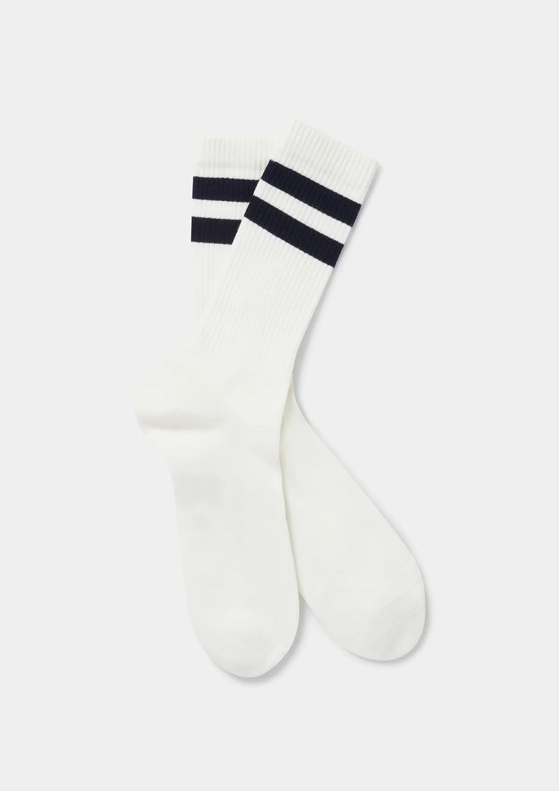 Cream Organic Cotton Ribbed Socks, Socks - SIRPLUS