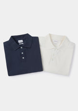 Navy Pique Cotton Polo Shirt, Polo Shirts - SIRPLUS