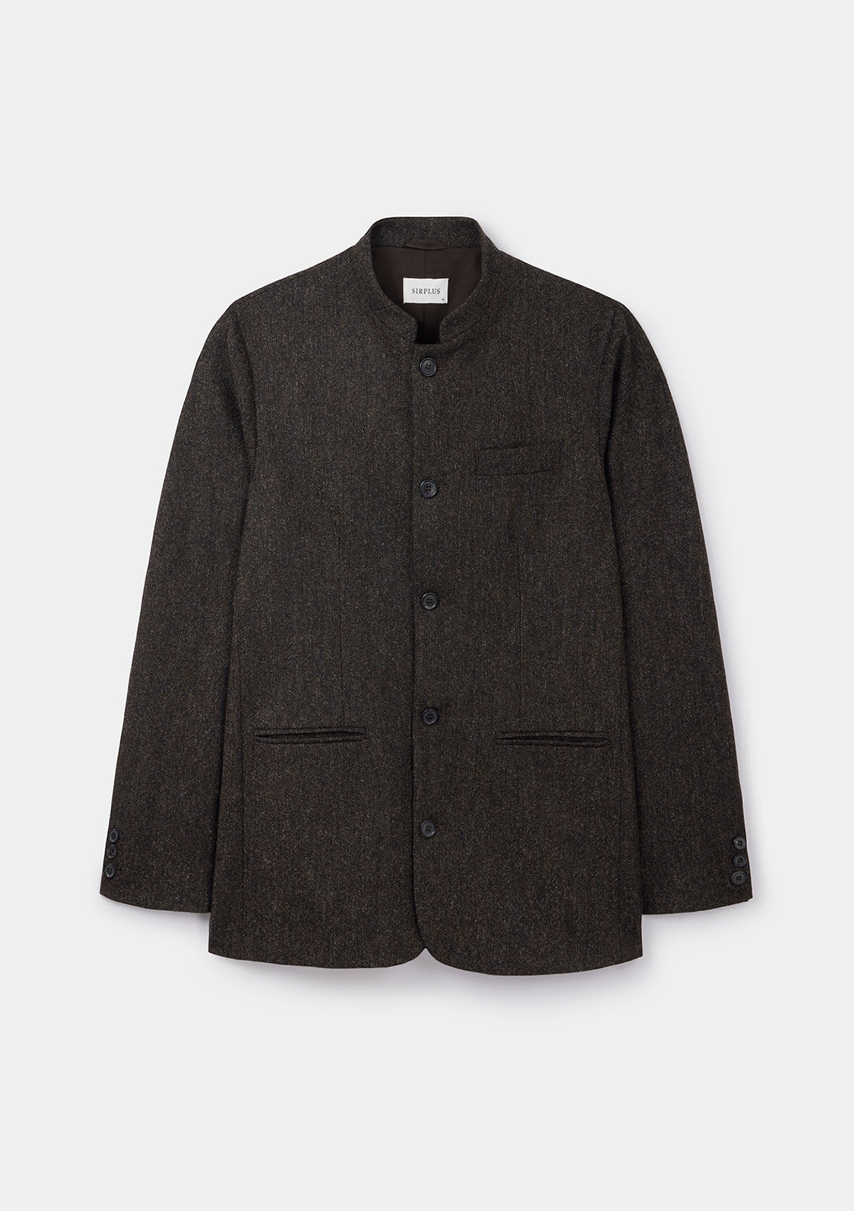 Deep Umber Wool Nehru Jacket