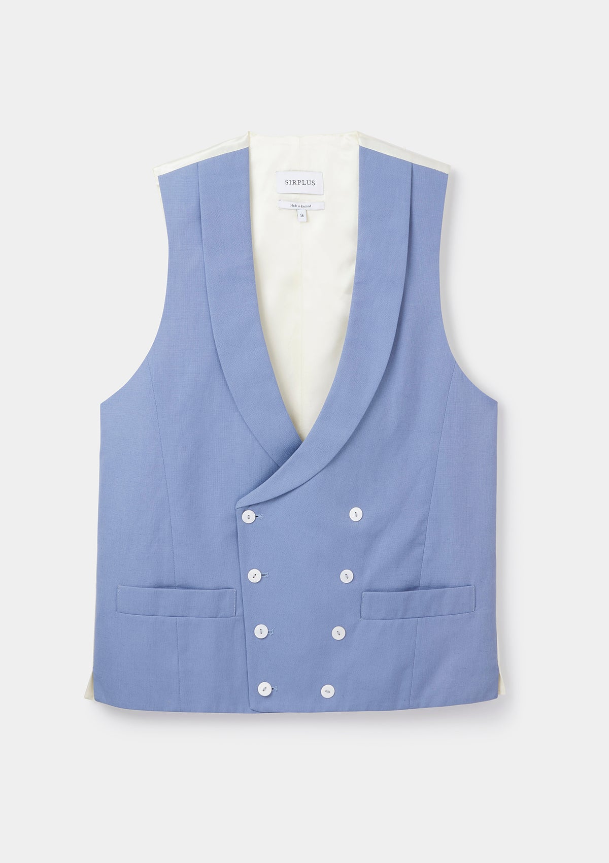 Forget Me Not Shawl Lapel Double-Breasted Waistcoat - No Piping, Double Breasted Waistcoats - SIRPLUS