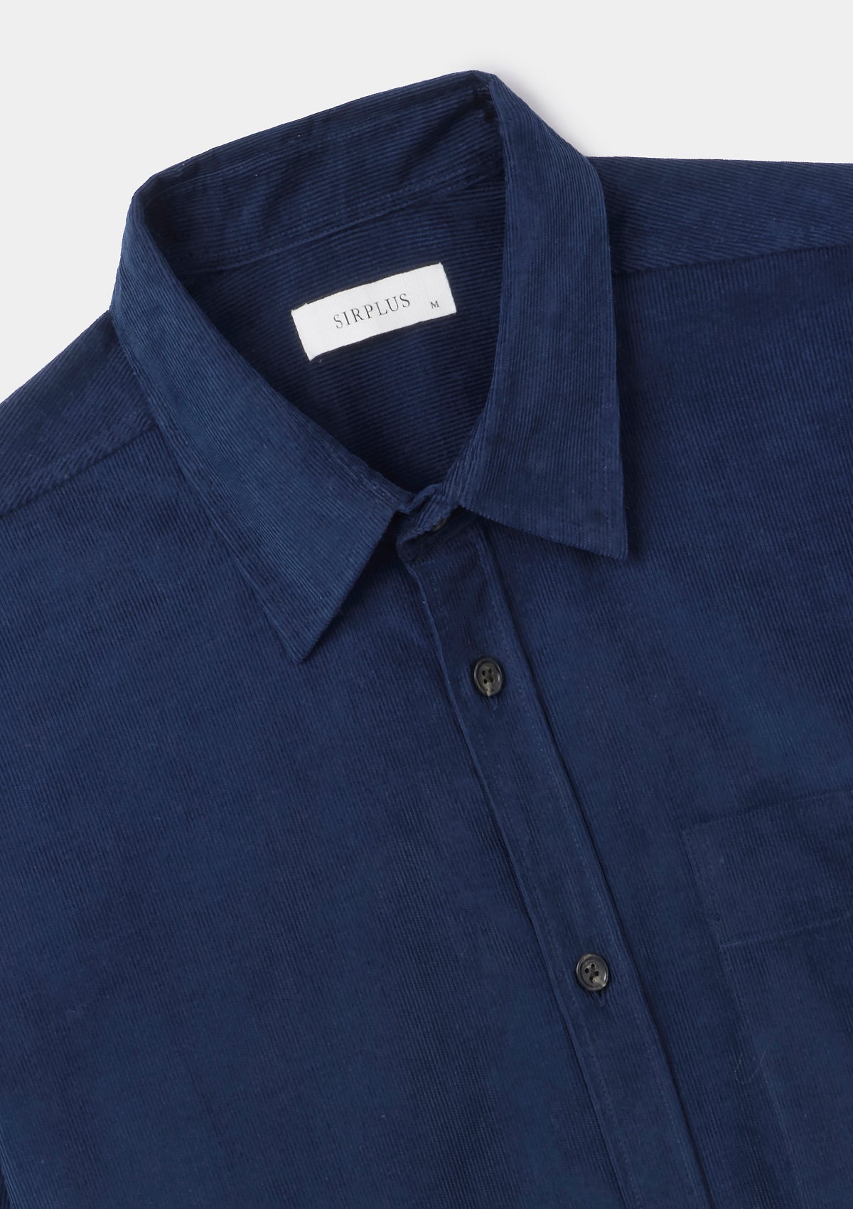 French Navy Needlecord Collared Shirt