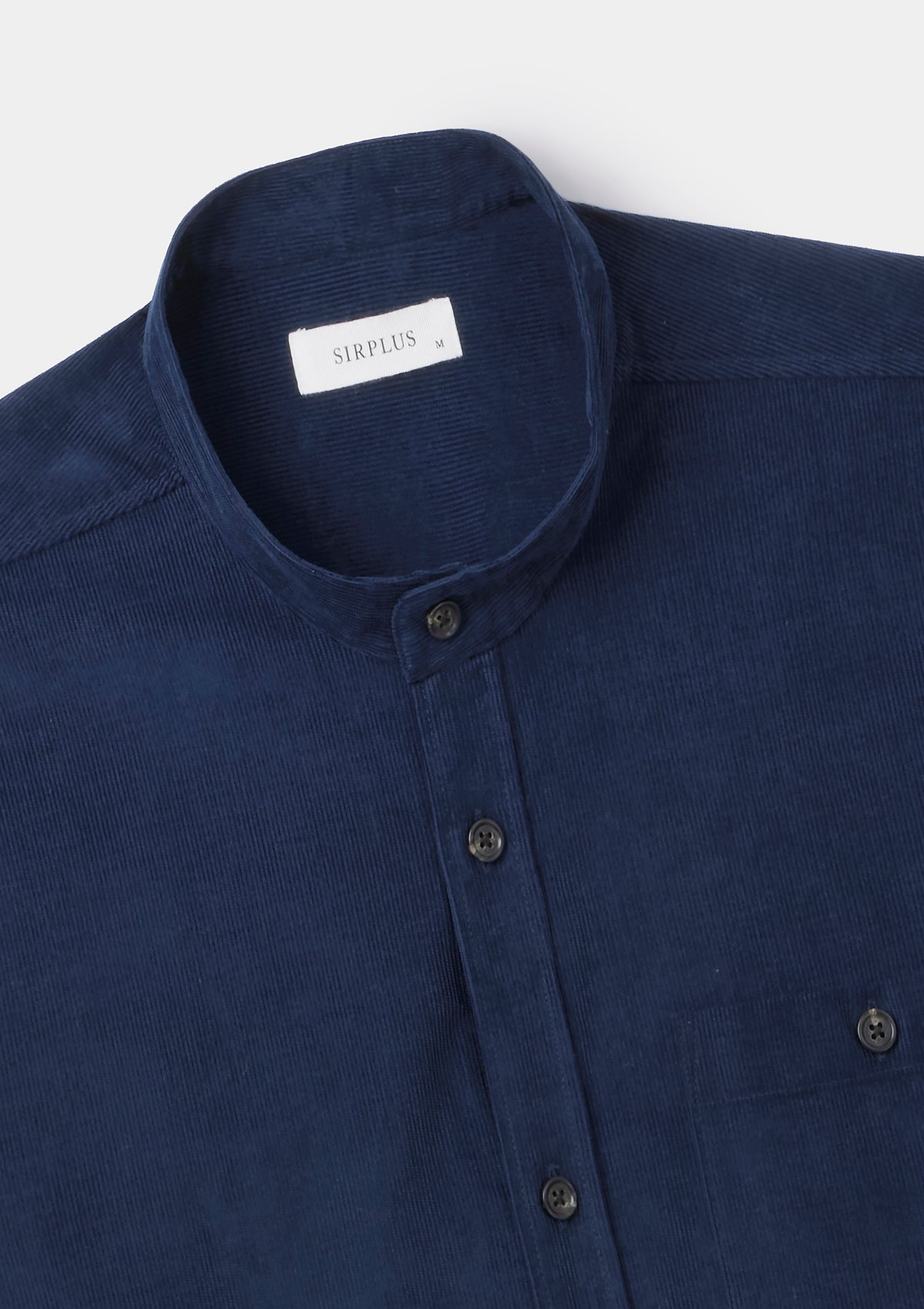 French Navy Needlecord Grandad Shirt