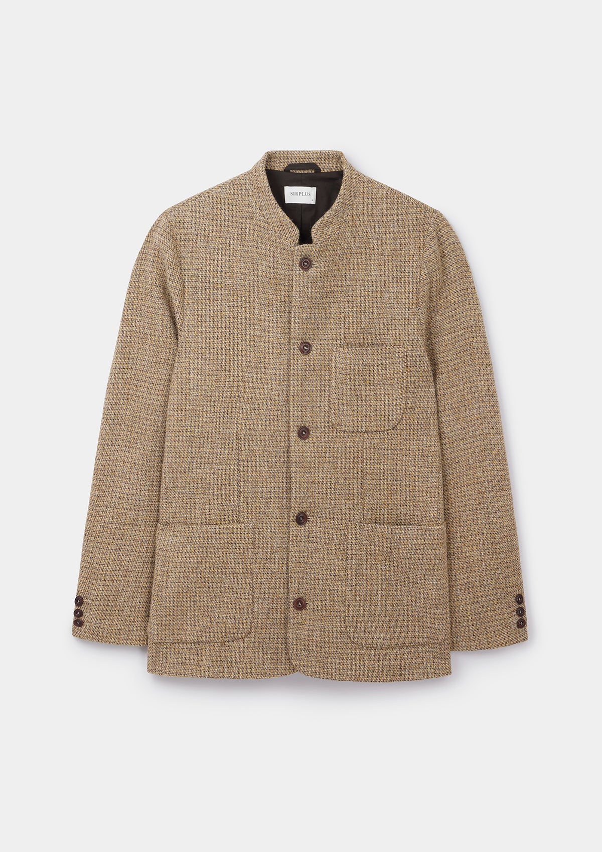 Golden Brown Harris Tweed Nehru Jacket