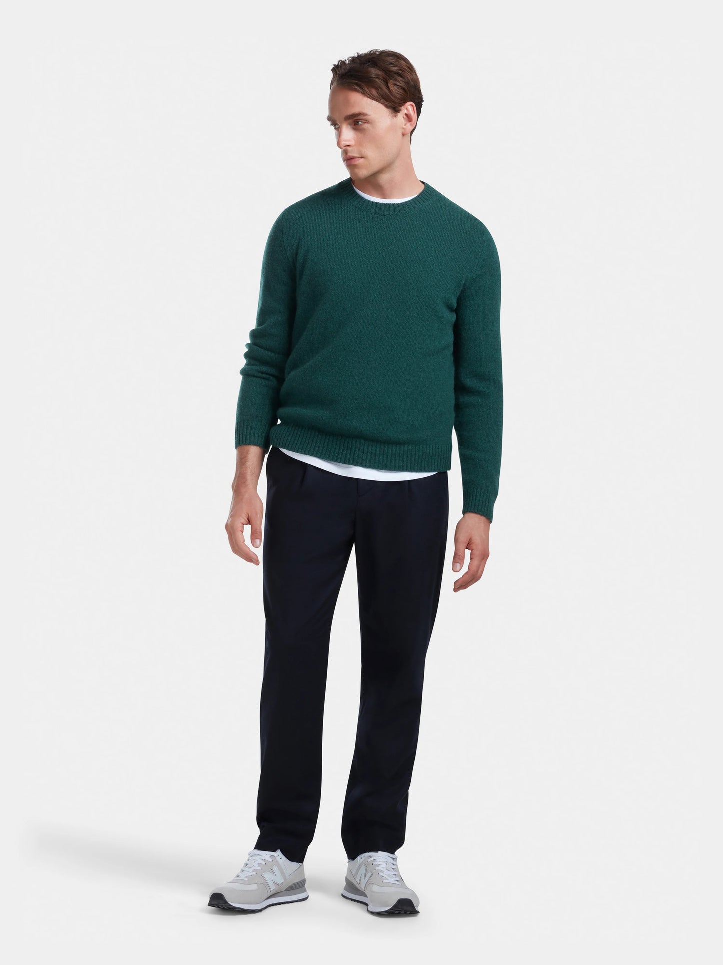 Green Cashmere Crew Neck Jumper, Knitwear - SIRPLUS