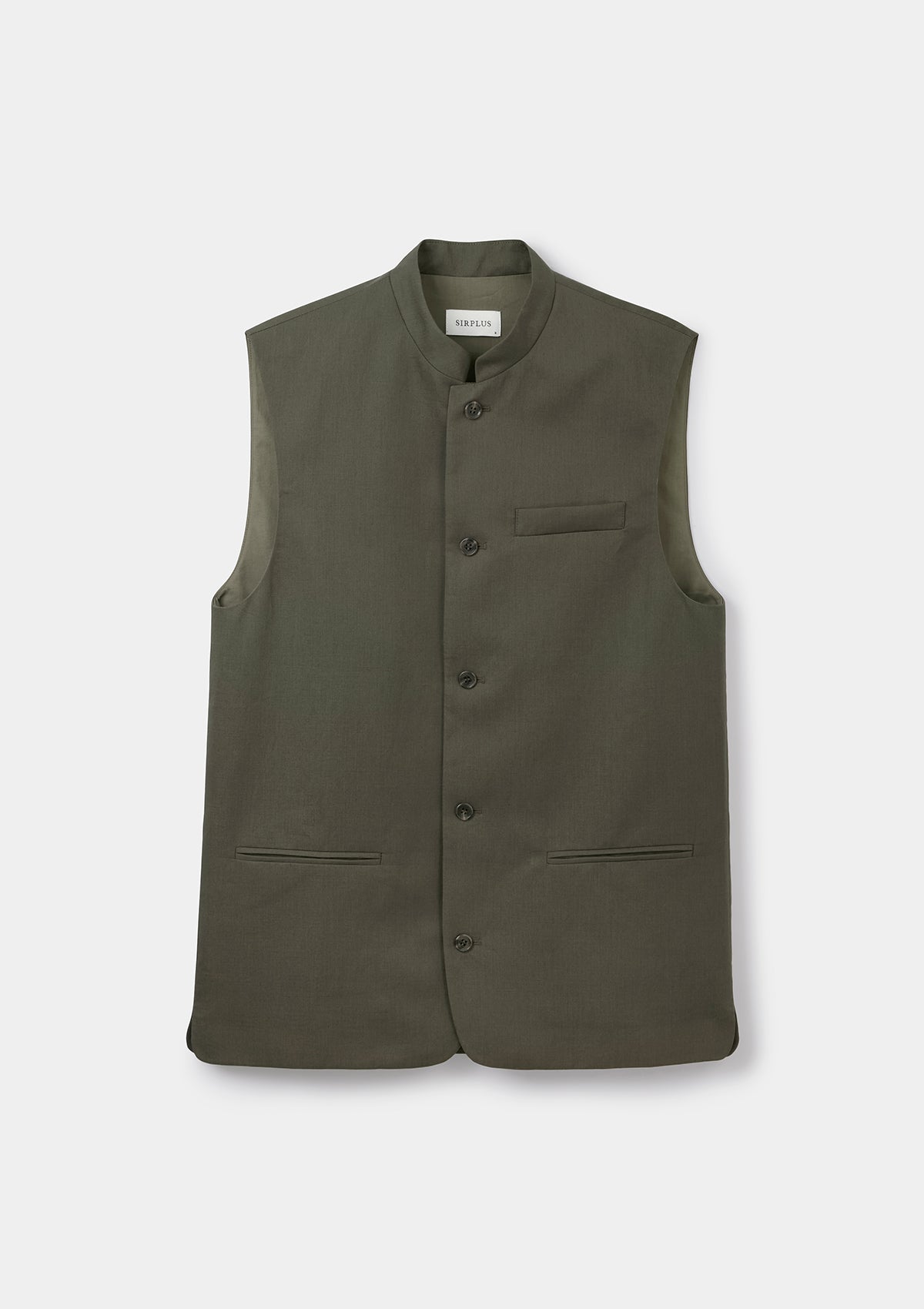 Green Cotton Linen Nehru Waistcoat, Nehru Waistcoats - SIRPLUS