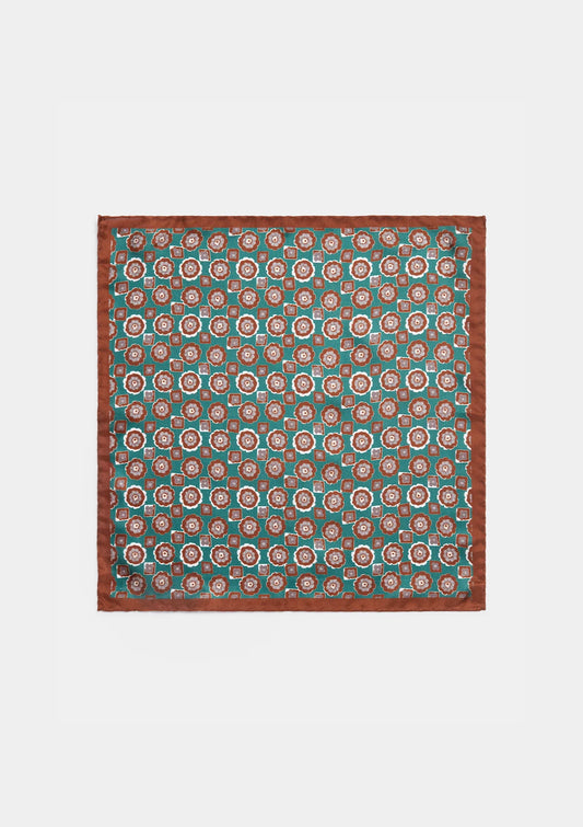 Green Floral Silk Pocket Square, Pocket Sqaures - SIRPLUS