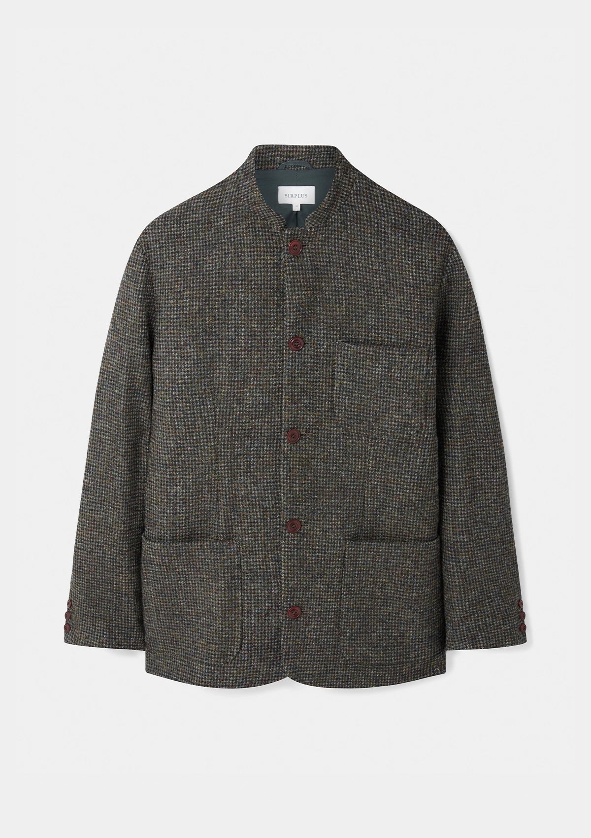 Green Harris Tweed Nehru Jacket, Nehru Jackets - SIRPLUS