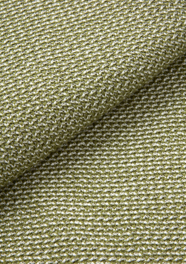 Green Melange Knit Resort Polo, Polo Shirts - SIRPLUS