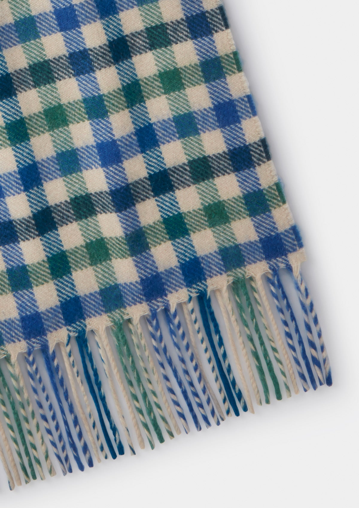 Green & Blue Check Cashmere Scarf, Scarf - SIRPLUS