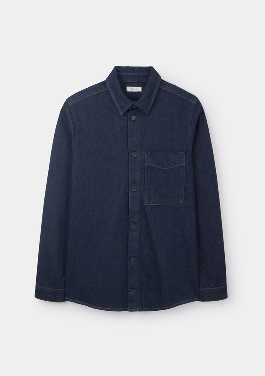 Indigo Denim Work Shirt, Overshirt - SIRPLUS