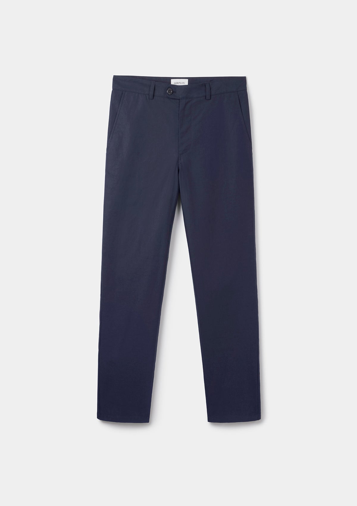 Navy Cotton Linen Chinos, Casual Trousers - SIRPLUS