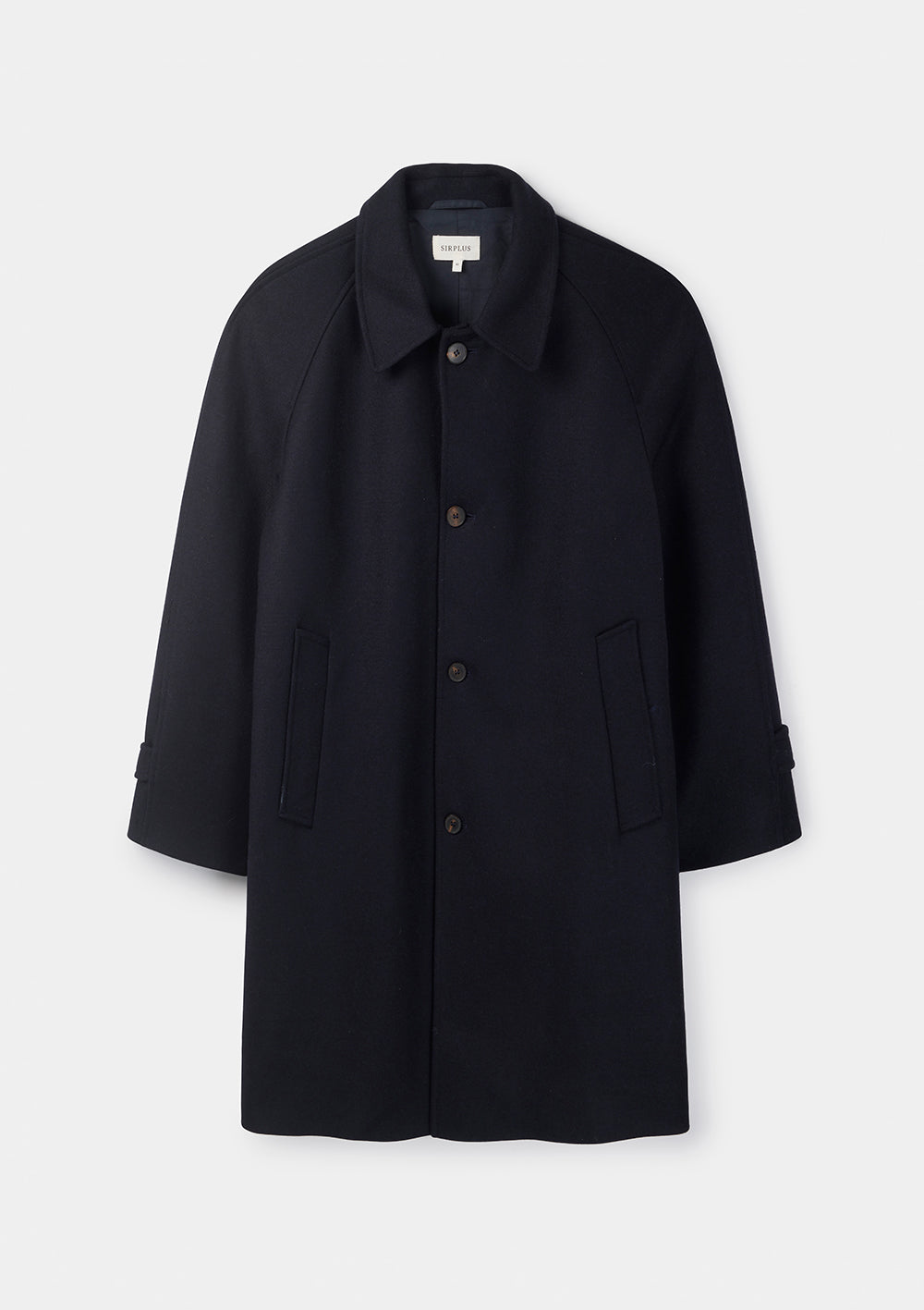 Ink Navy Wool Raglan Overcoat, Coat - SIRPLUS