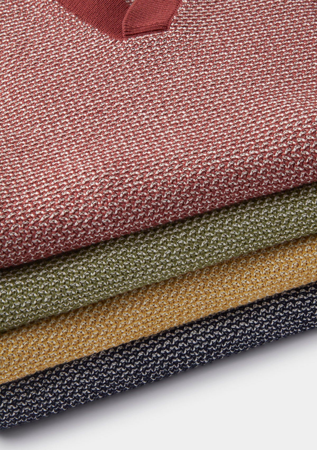 Rust Melange Knit Resort Polo, Polo Shirts - SIRPLUS